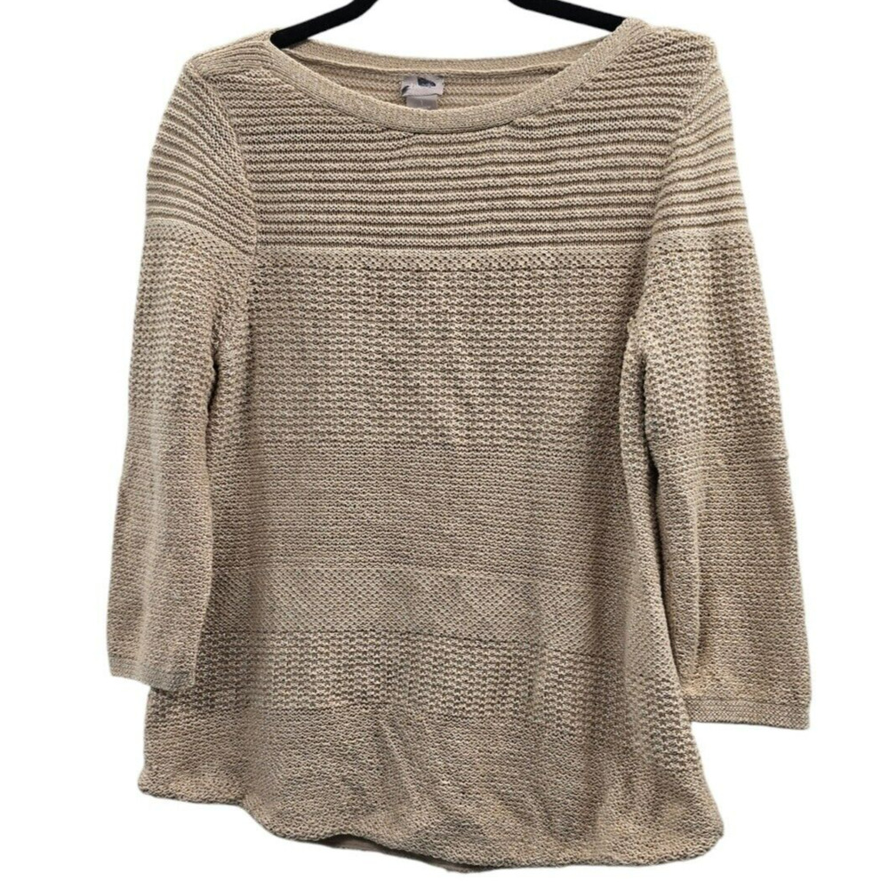 Chicos Sweater Womens Medium Knit Textured Normcore Classic Capsule Office New